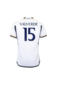Real Madrid Federico Valverde #15 Jalkapallovaatteet Kotipaita 2023-24 Lyhythihainen